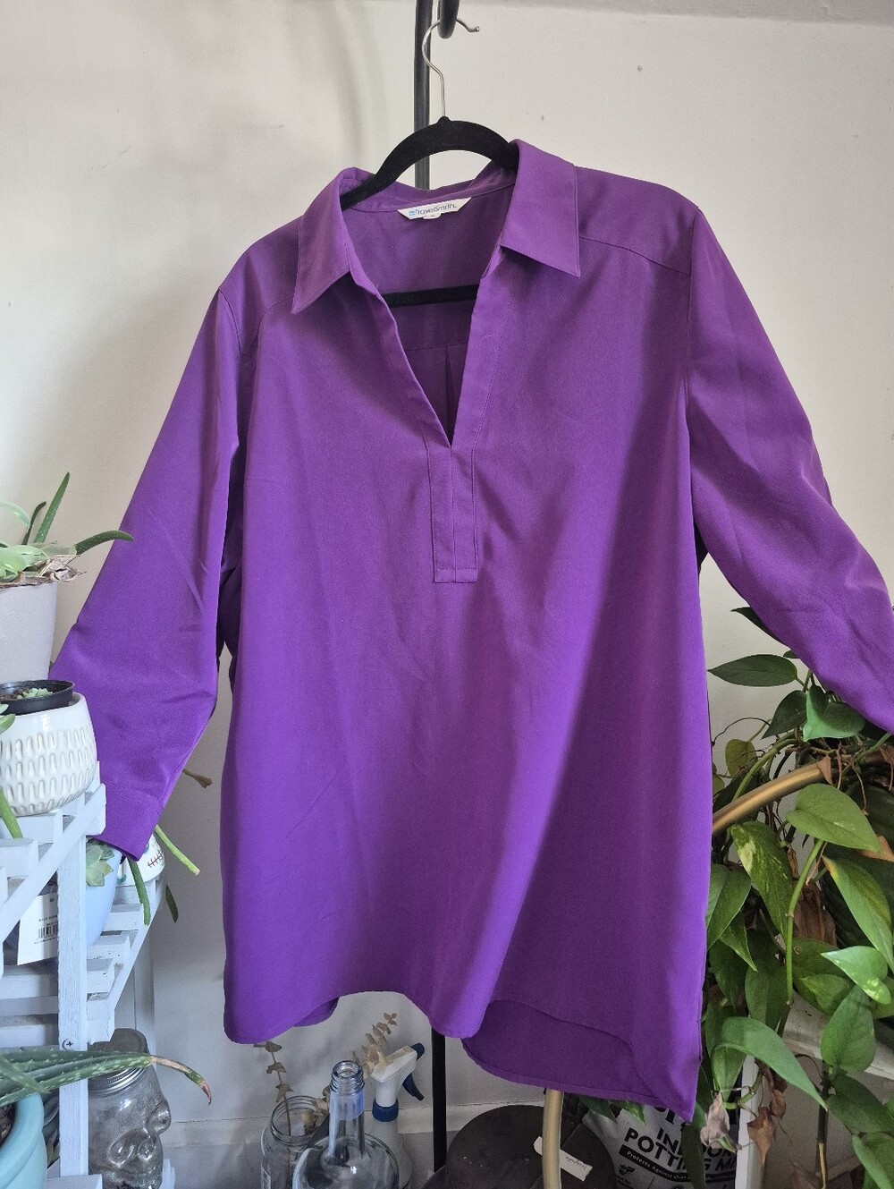 TravelSmith Vibrant Purple Travel Top